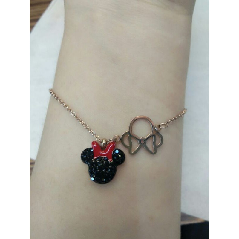 GELANG TITANIUM MICKEY / GELANG WANITA ASLI TITANIUM / GELANG RANTAI MICKEY / GELANG ORI TITANIUM