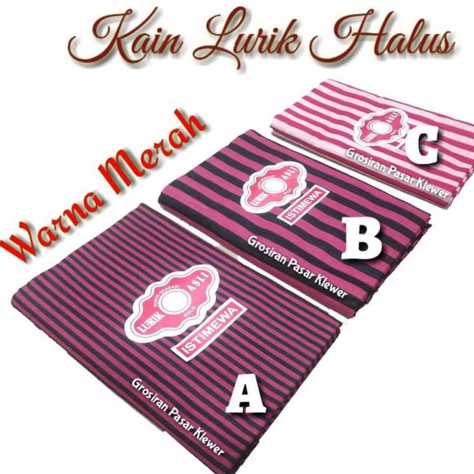 Kain Lurik Halus Warna Merah