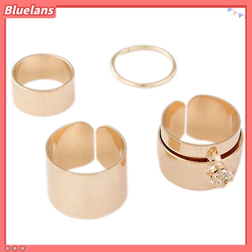 4pcs / Set Cincin Knuckle Midi Gaya Punk Untuk Pria Dan Wanita