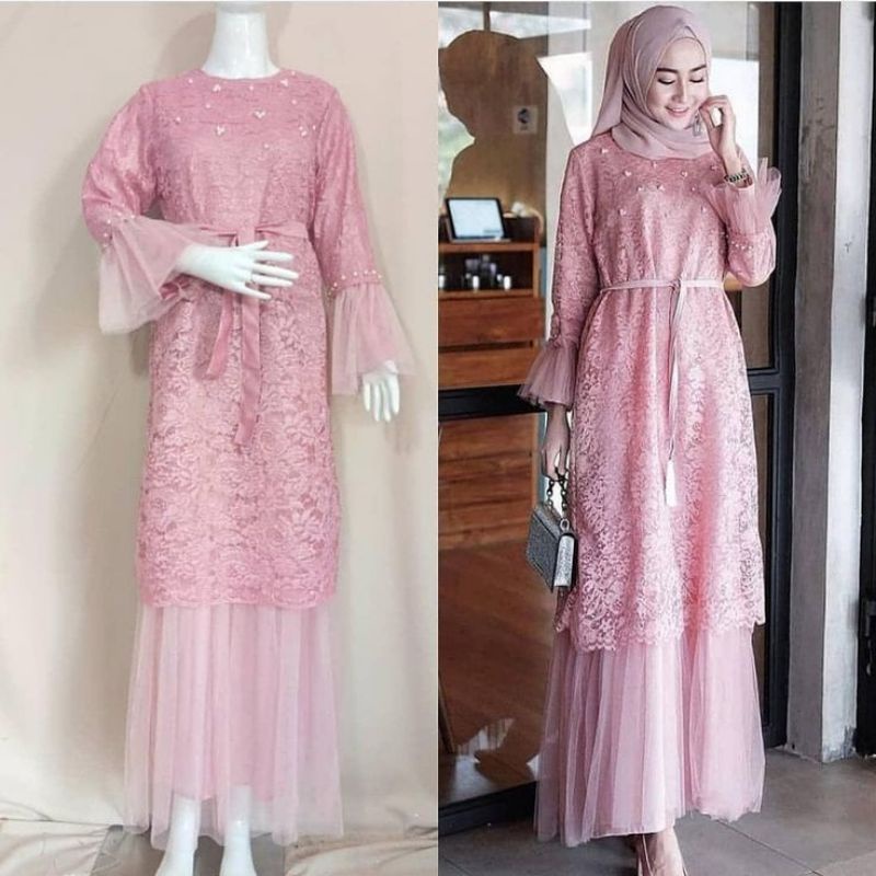 [COD] BIG SALE Laura Dress brukat bridal cantik mewah fashion muslim kebaya modern wisuda kondangan 