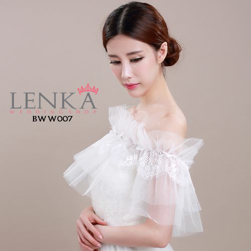 [STOK TERBATAS] BOLERO PERNIKAHAN PENGANTIN WANITA PUTIH MODERN BWW007