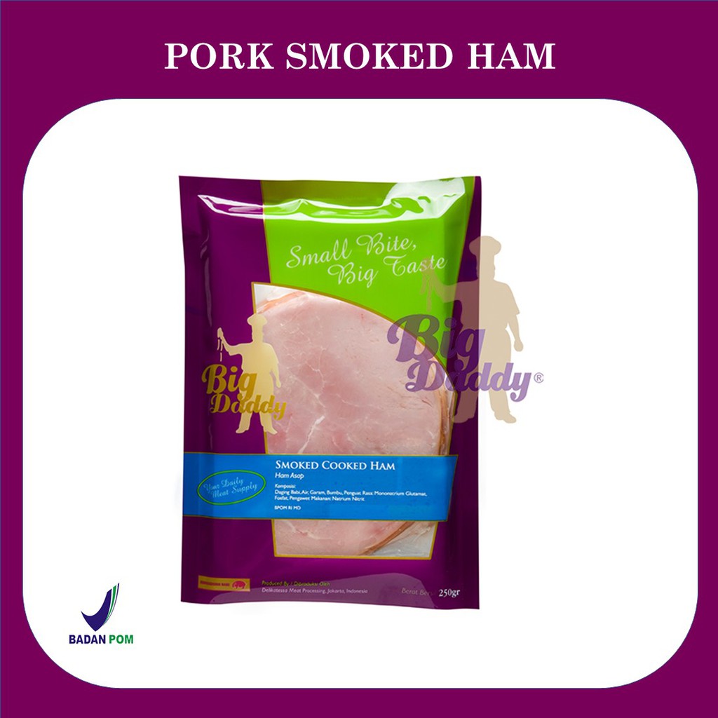 

BIGDADDY PORK SMOKED HAM SLICED HAM BABI ASAP SLICE 250 GR