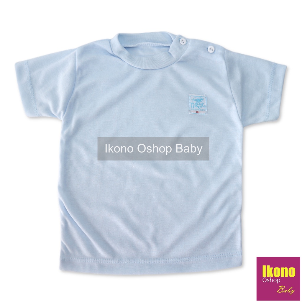 Ikono 3 Pcs Baju Kaos Oblong Anak Bayi Tirex Polos-4