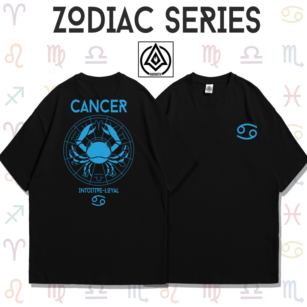 Kaos Zodiak Cancer Zodiac Series Cotton Combed 30s Baju Distro Pria Jumbo