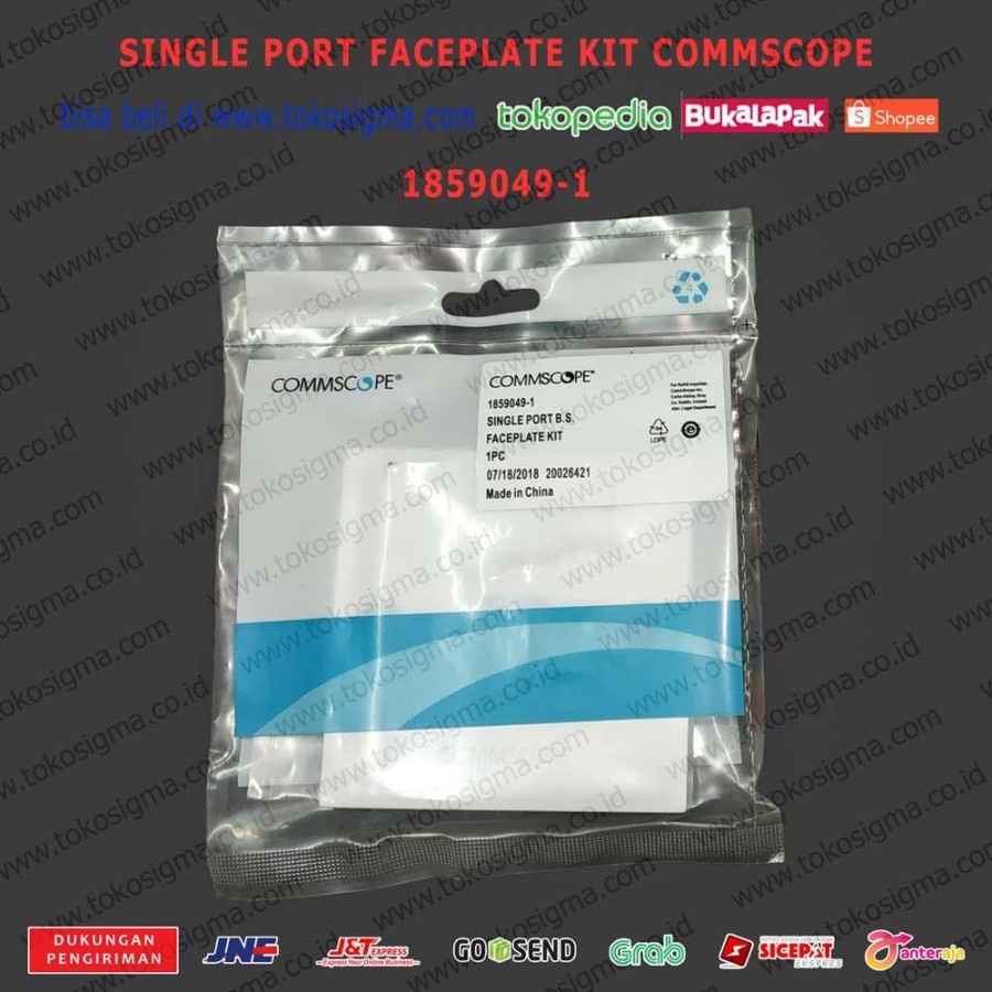 SINGLE PORT B.S. 1859049-1 FACEPLATE KIT COMMSCOPE d/h AMP