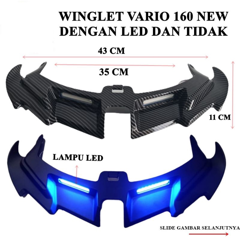 WINGLET CARBON PLASTIK ABS HONDA VARIO 160 NEW PLUG AND PLAY