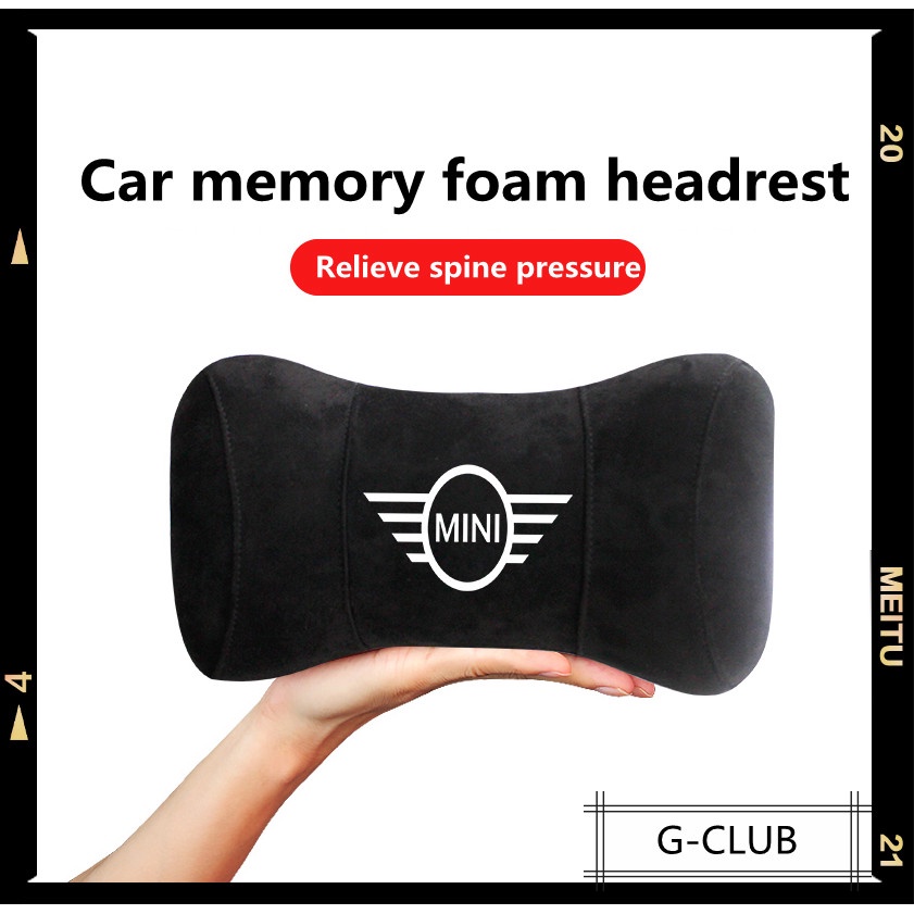 G-club Bantal Penyangga Leher / Tulang Belakang Bahan Memory Foam Untuk Mobil BMW Mini