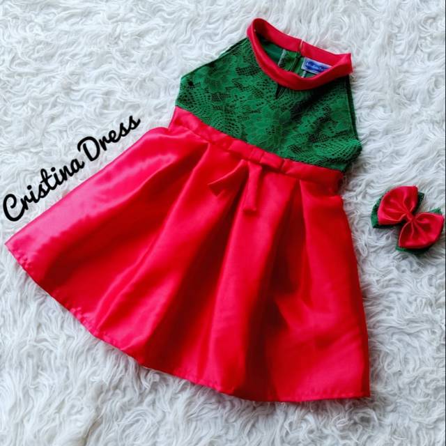 DRESS NATAL CRISTINA / BAJU NATAL ANAK / DRESS NATAL COUPLE IBU DAN ANAK
