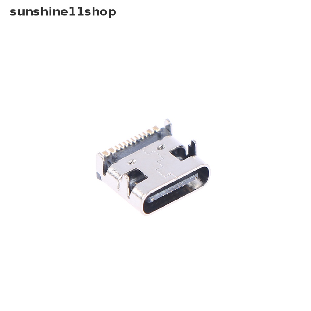 (SHO) 10pcs Konektor Soket USB 3.1 Tipe C Female 16 Pin Untuk Charging Port Handphone