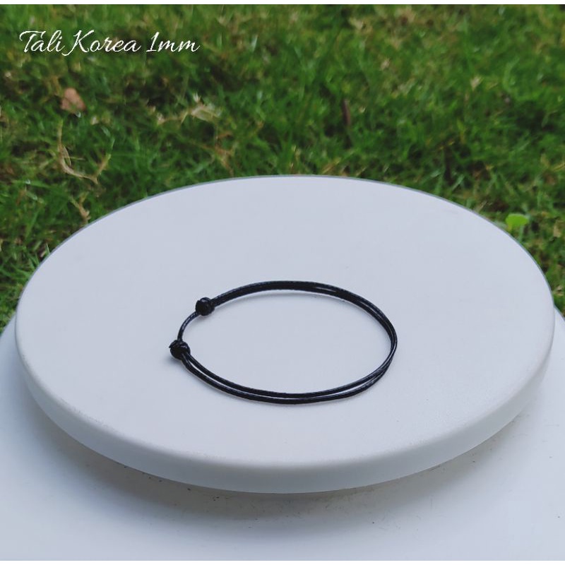 GELANG TALI HITAM KOREA / Gelang Satin Polos Anti Air / Gelang Simple Knot Glossy