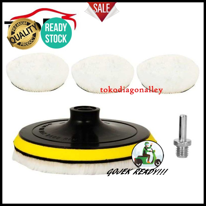 Sponge Poles Mobil Bahan Wol Lembut Poles Motor Polisher Pad 3 Inch 8 Cm