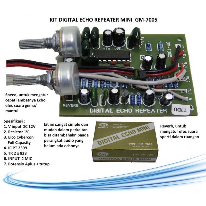 Kit digital echo repeater mini GM 7005