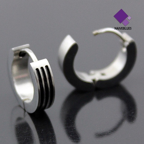 Anting Hoop Bahan Stainless Gaya Punk Gothic Untuk Pria Dan Wanita