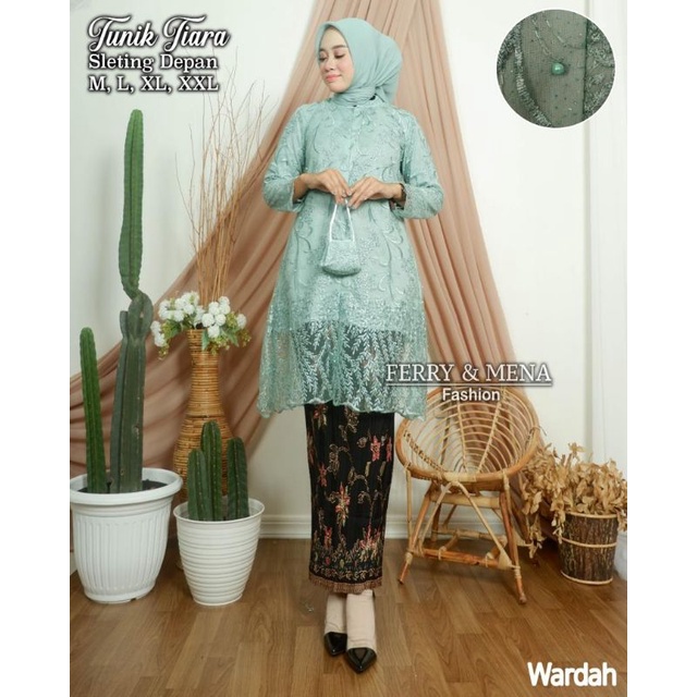 Setelan kebaya tunik busui//tunik tulle tiara//kebaya seragaman