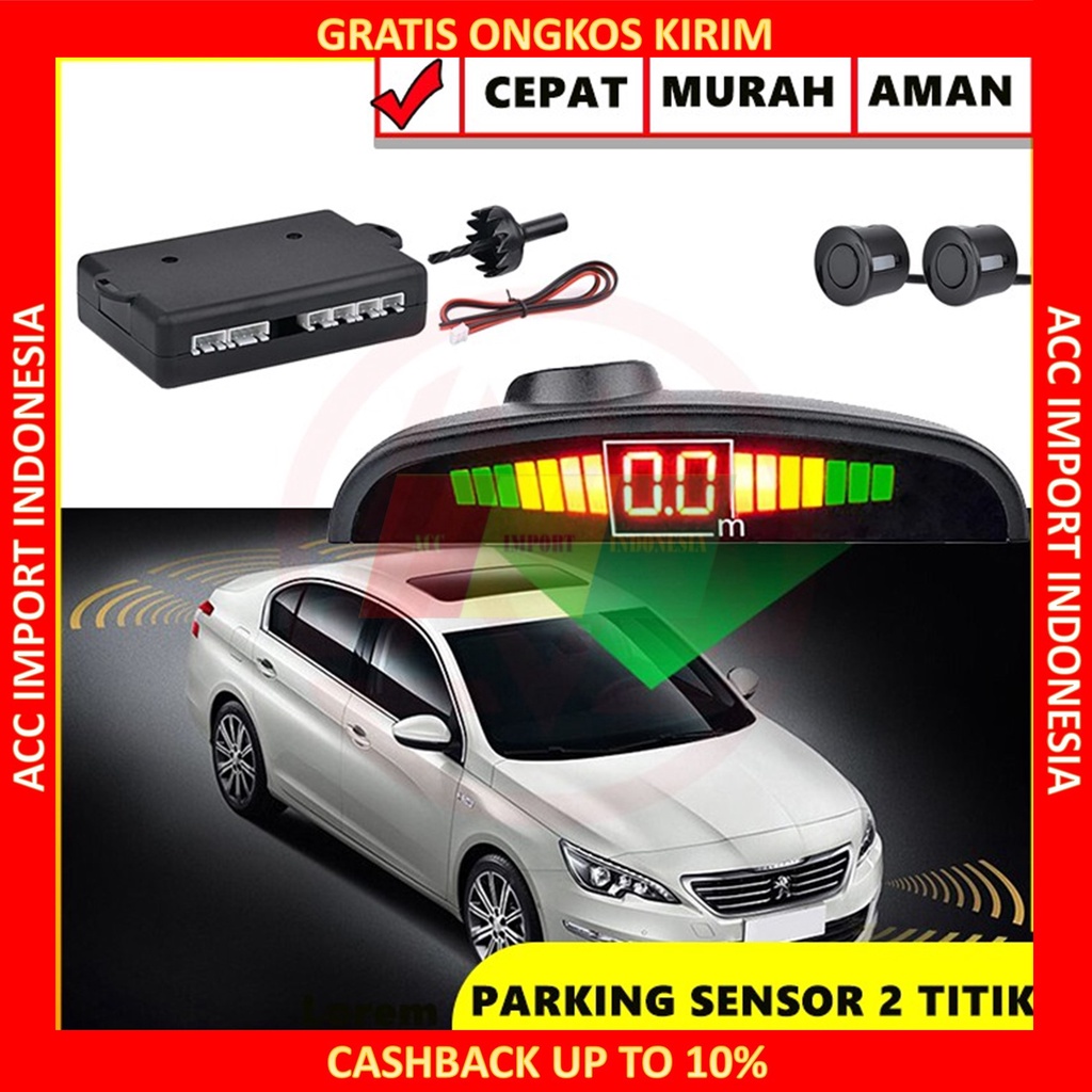 Assistant Sensor Parkir Mobil Car Parking 2 Titik LCD Radar Universal