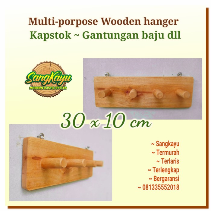 Gantungan baju serbaguna kapstok kayu Multi-porpose Wooden hanger