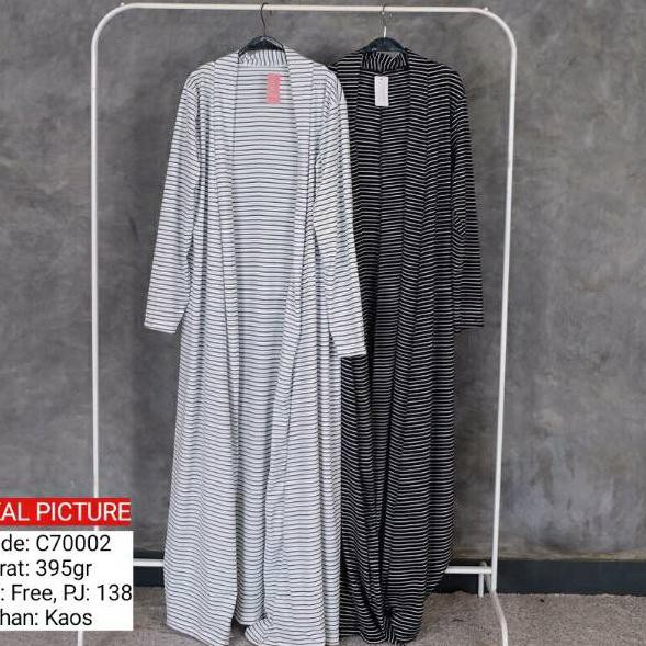 [PDH] (COD) SYAFIQA - C72 LONG CARDIGAN SALUR / OUTER MAXI MOTIF GARIS / OUTER CANTIK MURAH TERBARU