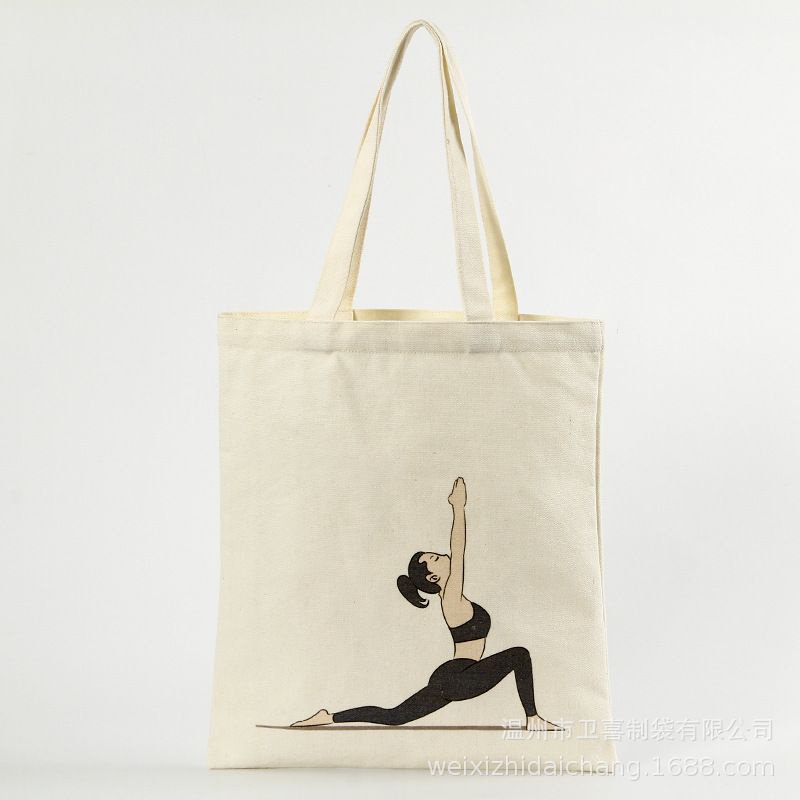 Tas canvas motif yoga / Tas belanja wanita / Tas belanja kain