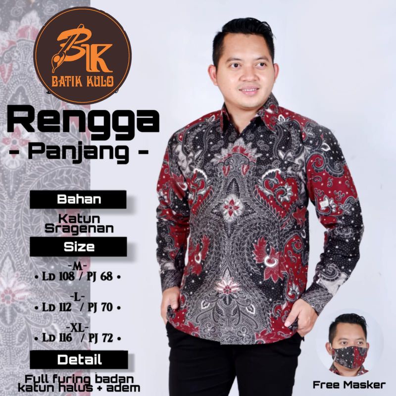 (1kg=4pcs) Kemeja batik lengan panjang BATIK ORI SM BATIK DEWANTA batik solo seragam batik