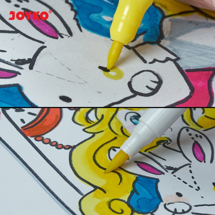 Spidol - Joyko Color Marker Dual Tip CMK-58-12 Warna