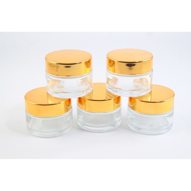 DISKON POT SERUM KECANTIKAN/CREAM KACA 30GR POT BENING/DOFF - TUTUP SILVER/GOLD DILENGKAPI INNER LID