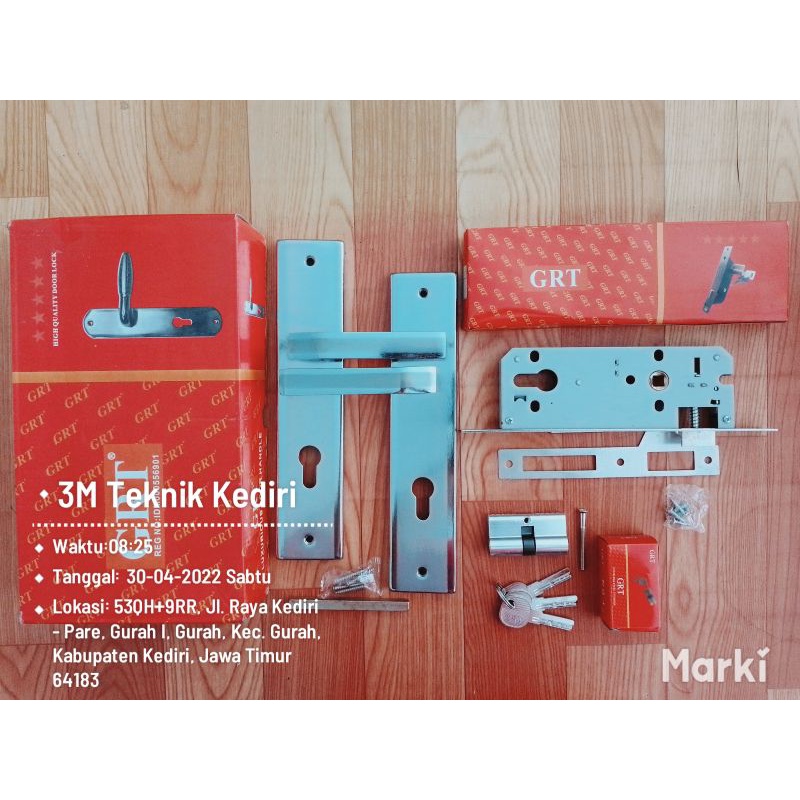 DOOR HANDLE MERK GRT TYPE L999 | KUNCI PINTU SET KOMPLIT GRT BESAR