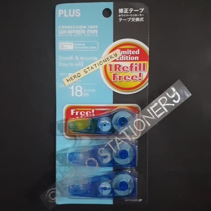 

Hadir Refill Isi Ulang Correction Tape Plus Whiper Mini Roller 3 Pcs Terbatas