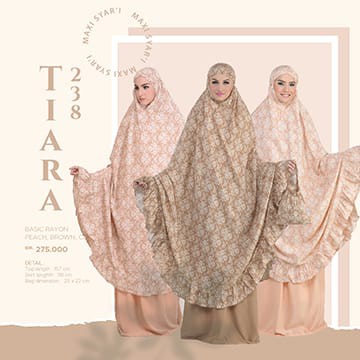 Mukena Tatuis Jumbo Maxi Tiara 238 Katun Rayon Adem Polos