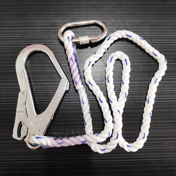 Lanyard Climbing Single Big Hook Besar Tali Pengikat Body Harness