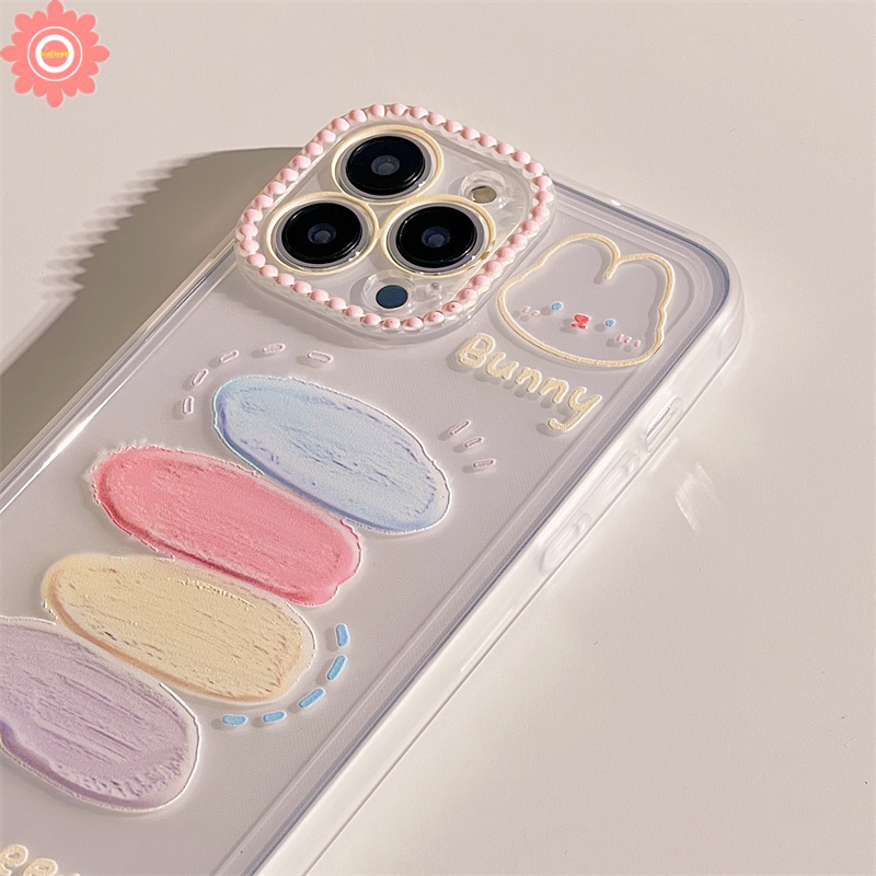 Soft Case TPU Transparan Motif Lukisan Kelinci Untuk IPhone 11 13 12 Pro Max 7Plus 8Plus XR 6 6S 7 8 Plus X XS Max SE 2020 12Pro 13Pro