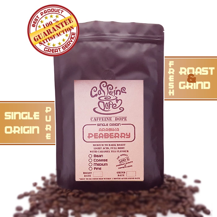 

Kopi Arabika Peaberry / Lanang 500 Gr Single Origin - Bean/Biji & Ground/Bubuk