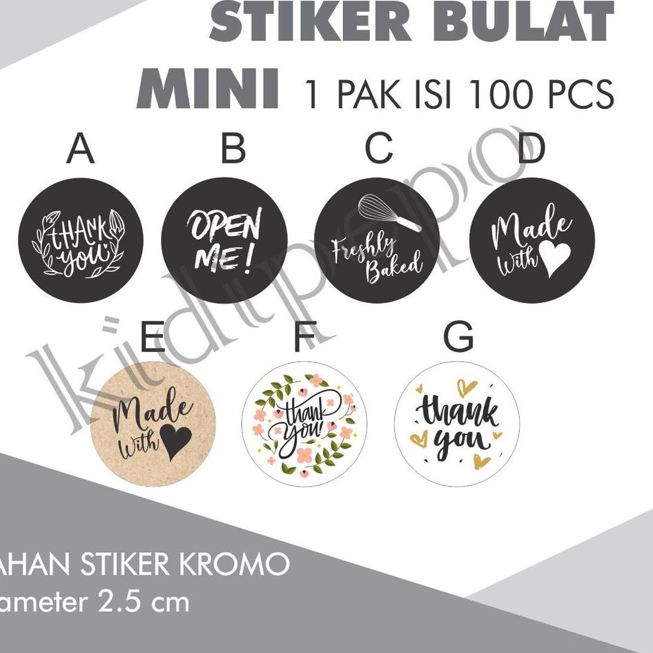 

Grab It Fast--STIKER BULAT MINI THANK YOU OPEN ME MADE WITH LOVE FRESHLY BAKED