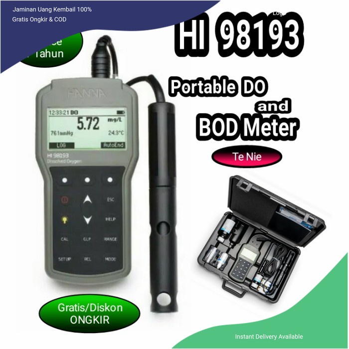 Hanna instruments HI-98193 Professional Waterproof DO and BOD Meter