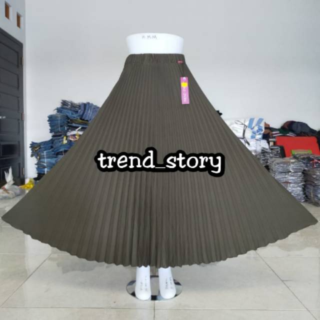 Rok Plisket Payung Standar Polos Trend Story Premium Original