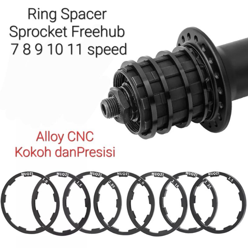 Risk Ring Spacer Sprocket FreeHub 7 8 9 10 11 Speed Alloy CNC - Pengganjal Ganjal Free Hub Freewheel Sproket Gear Gir Sepeda