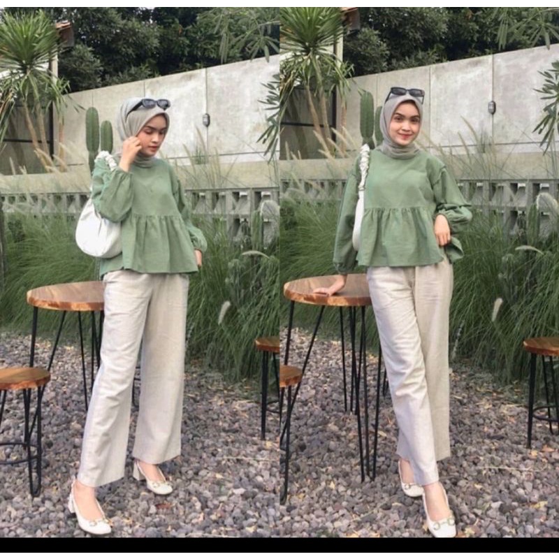 COD ATASAN WANITA CROP CRINGKLE KOREAN STYLE TERBARU