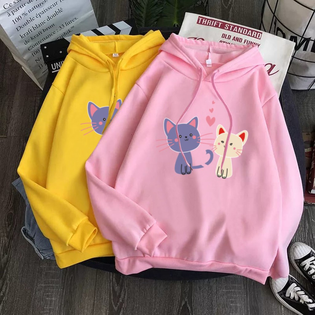 Bess - Sweater Hoodie Murah / Sweater Hoodie Wanita 2 CUTE CAT