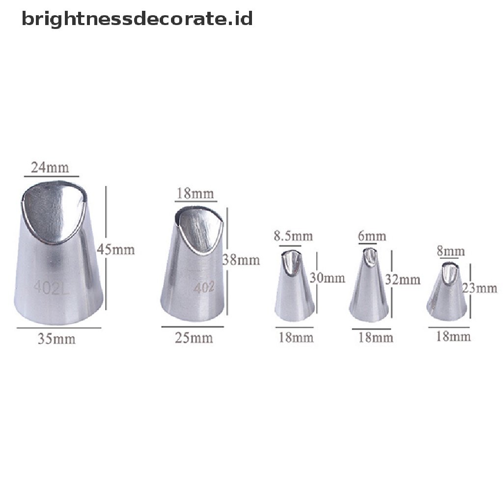 5pcs / Set Nozzle Icing Piping Desain Chrysanthemum Untuk Alat Dapur