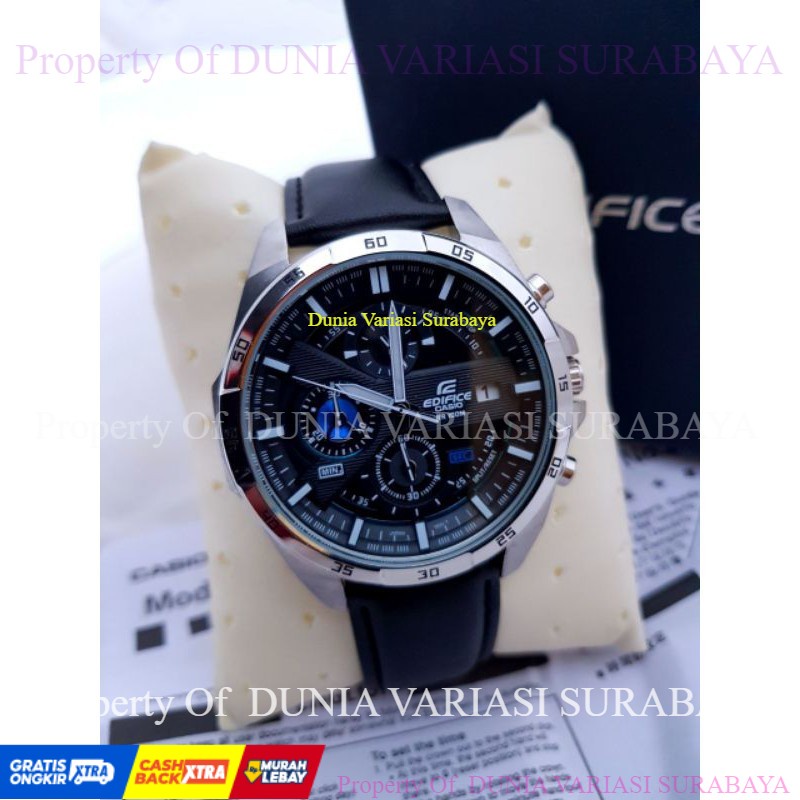 Casio Edifice Original Japan EFR 556L - Tali Kulit Hitam Termurah dan Berkualitas