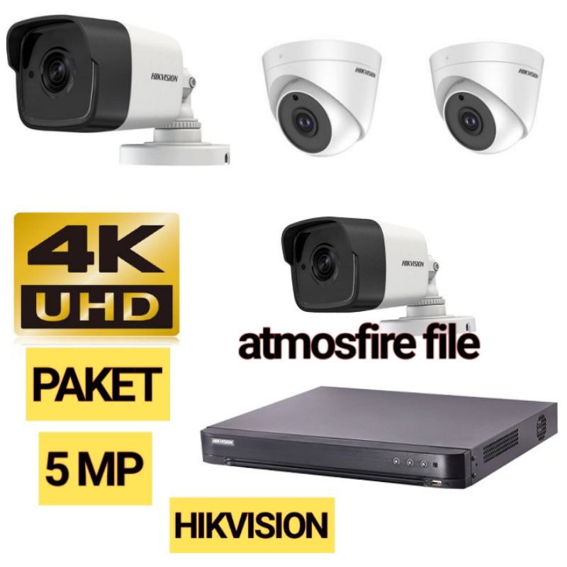 PAKET CCTV HIKVISION 8CH + 4 CCTV 5MP KOMPLIT