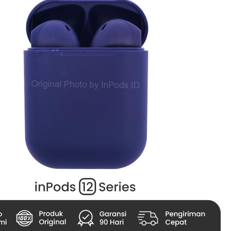 ♤ TWS i12 Navy Series Earphone Headset Bluetooth Wireless untuk iOS dan Android ✮