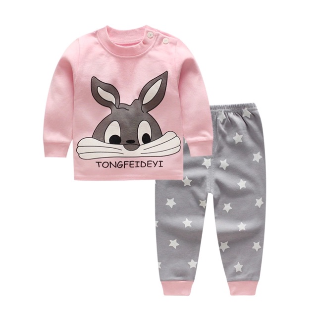Baju Setelan Anak Pink Bunny