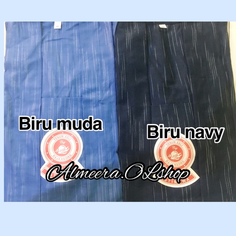 baju jawa kebaya lurik motif hujan gerimis alusan warna biru M L XL XXl 4L 5L