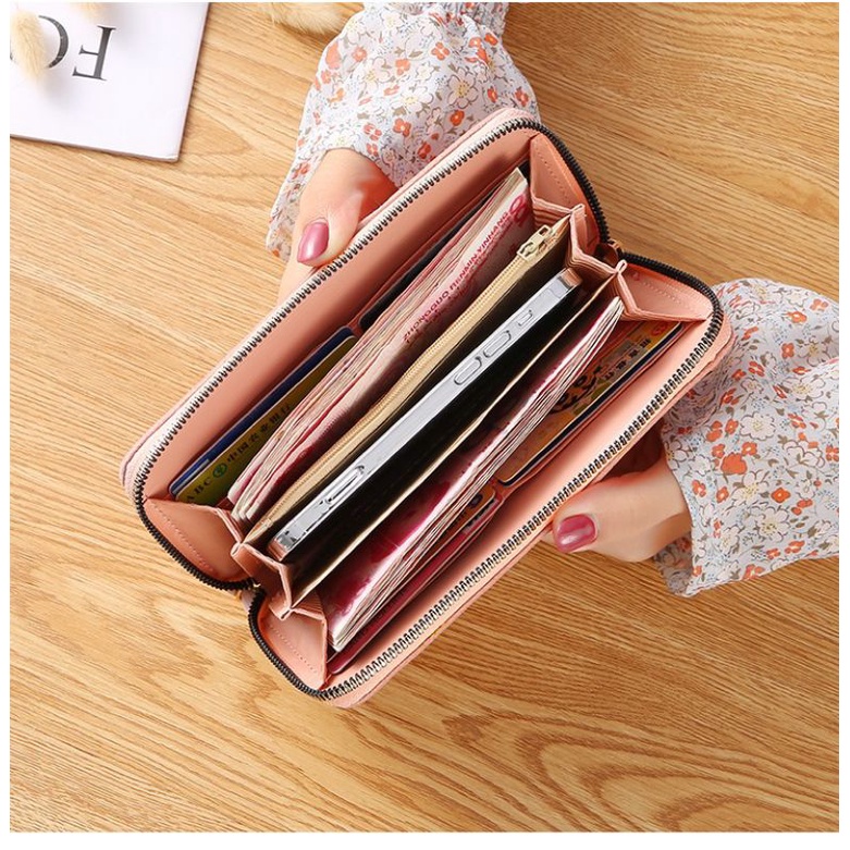 EV D 207 dompet panjang wanita style bunga import real pict