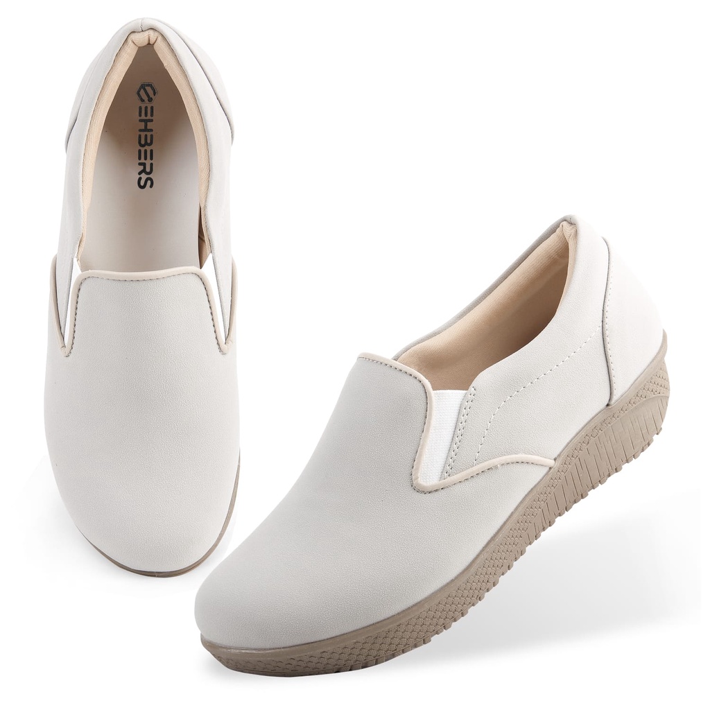 EHBERS EH 018 Sepatu Slip-On Wanita Original Cream