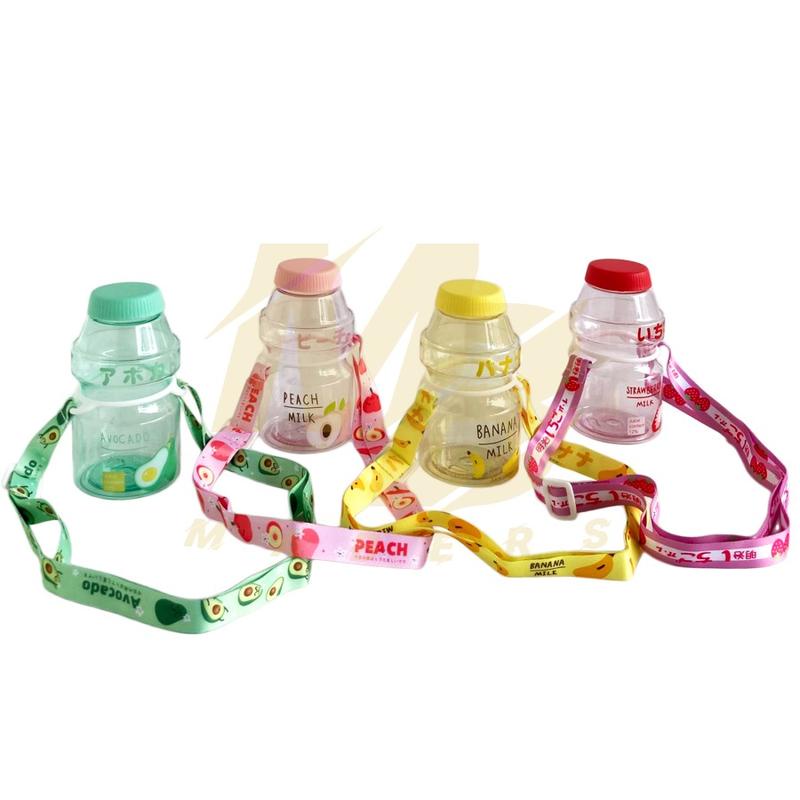 Botol Minum Unik Transparan / Tali dan Non Transparan / Tali Fruity 480ML-5