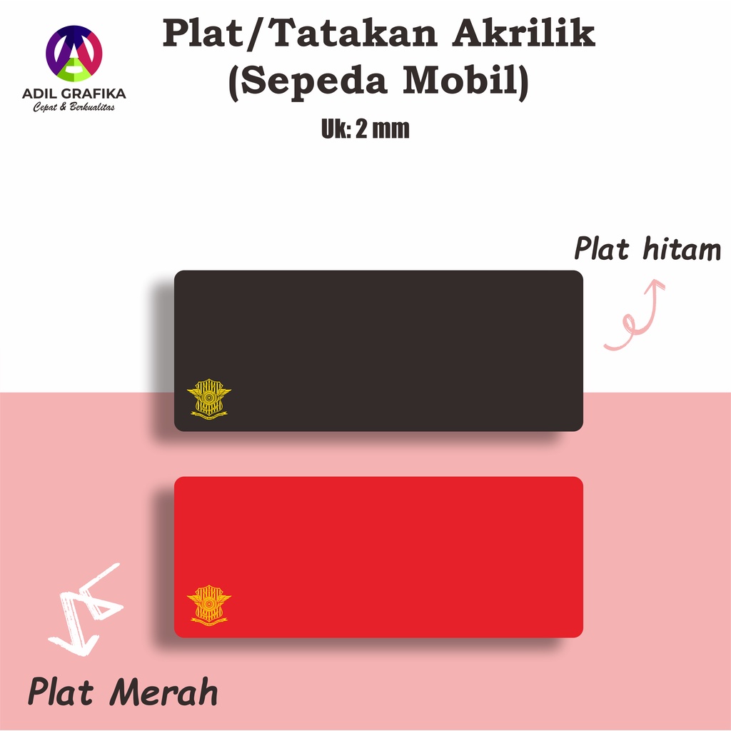 Plat Akrilik Mobil/Tatakan Plat Mobil