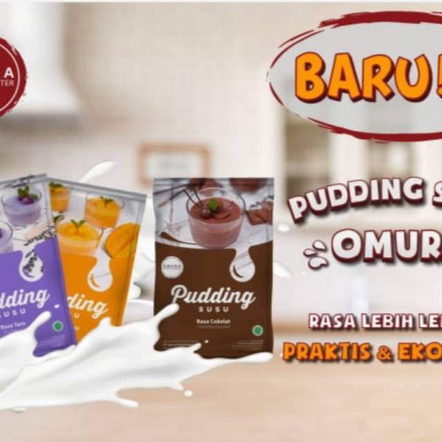 

Omura pudding susu ada 3 varian taro,manggo,cokelat