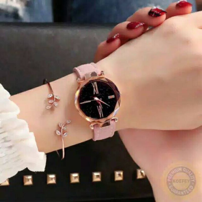 (Grosir)Jam Tangan Wanita Fashion Strap Kulit(Terima Cod)