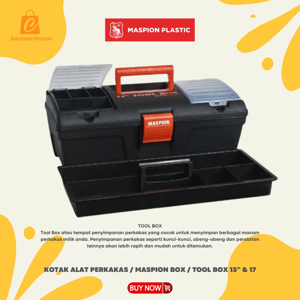 KOTAK TEMPAT ALAT PERKAKAS / CLASSY TOOLS MASPION BOX / TOOL BOX 13&quot; &amp; 17&quot;